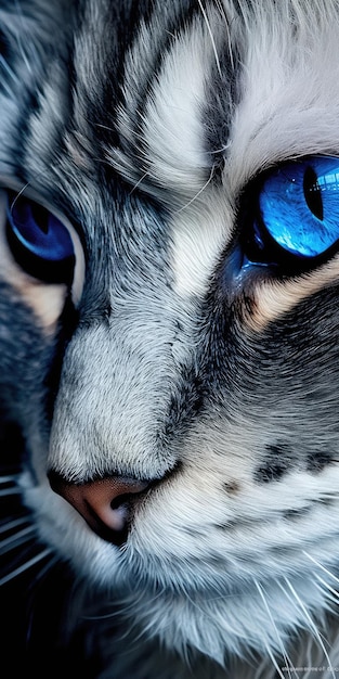 Close-up van kat met blauwe ogen