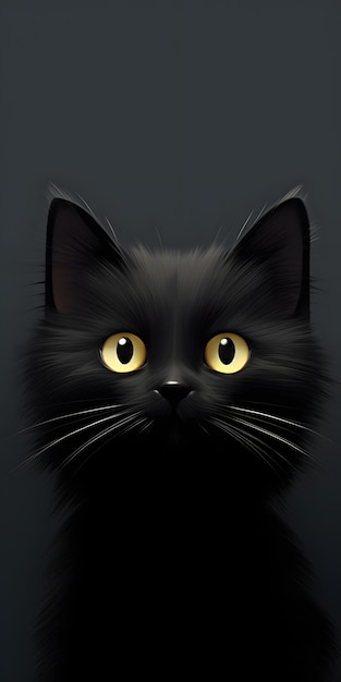 Foto close-up van kattenbeeldverhaalminimalisme