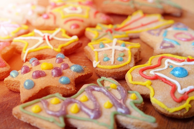 Foto close-up van koekjes op tafel