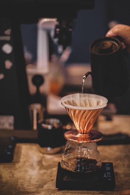 Close-up van koffie op tafel