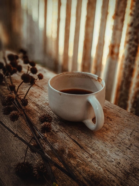 Close-up van koffie op tafel