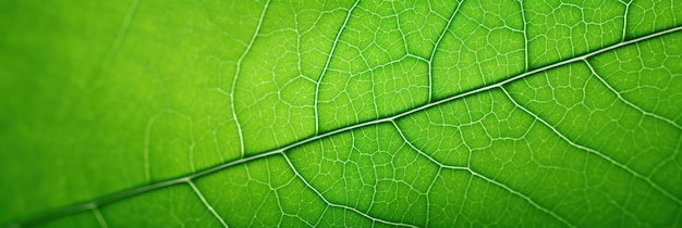 Close-up van levendige groene bladtextuur met ingewikkelde aderpatronen geschikte achtergronden