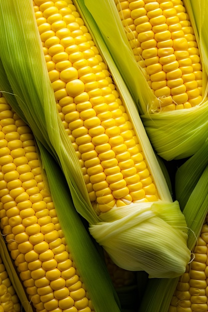 Close-up van maïs op de kolf met een hapje eruit gehaald Generatieve AI