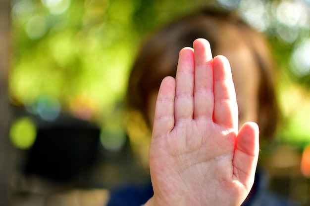 Foto close-up van menselijke hand