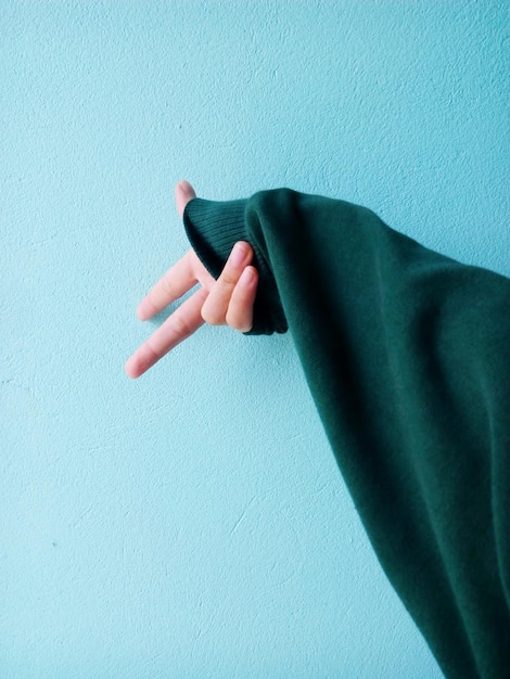 Close-up van menselijke hand