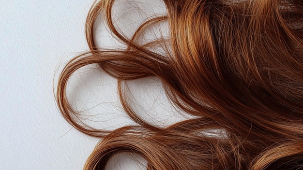 Close-up van mooi glanzend stromend bruin haar