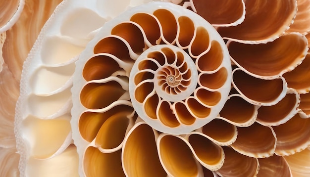 Close-up van nautilusschelp patroon