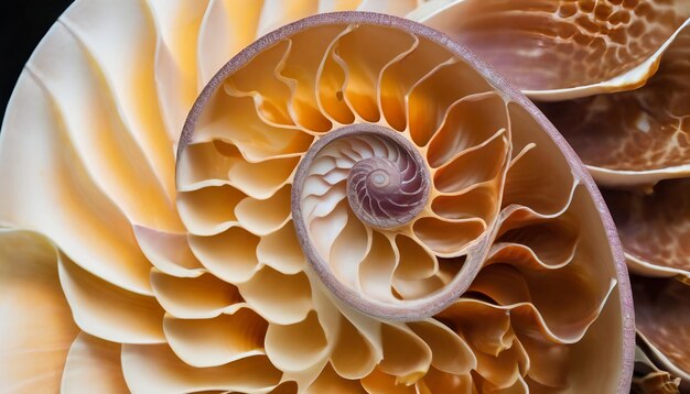 Close-up van nautilusschelp patroon