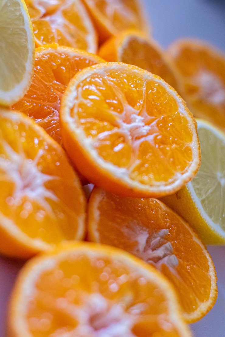 Foto close-up van oranje plak