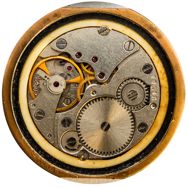 Close-up van oud mechanisch horloge