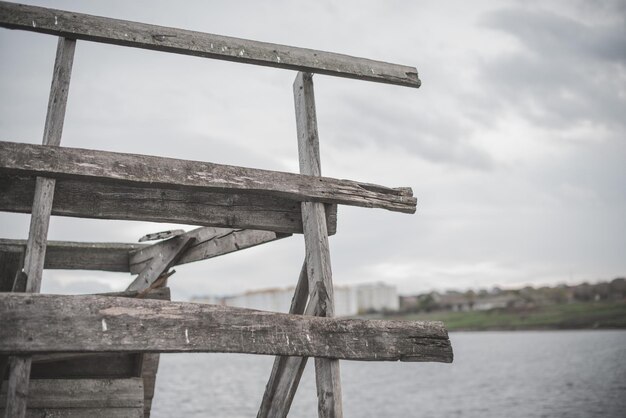 Foto close-up van paard tegen meer tegen lucht