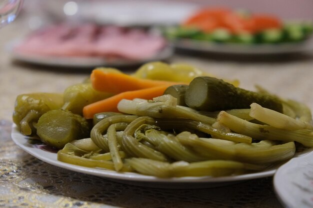 Close-up van pasta op een bord