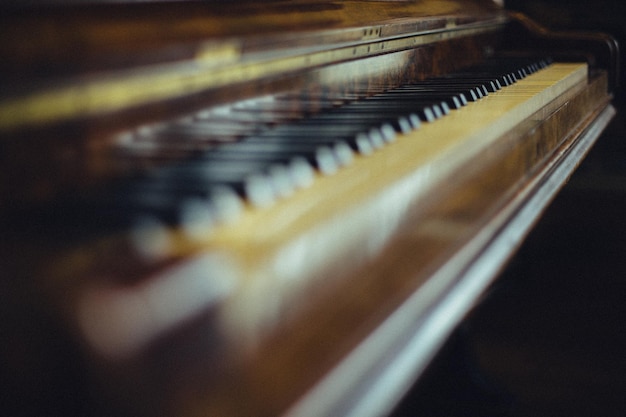 Foto close-up van piano toetsen
