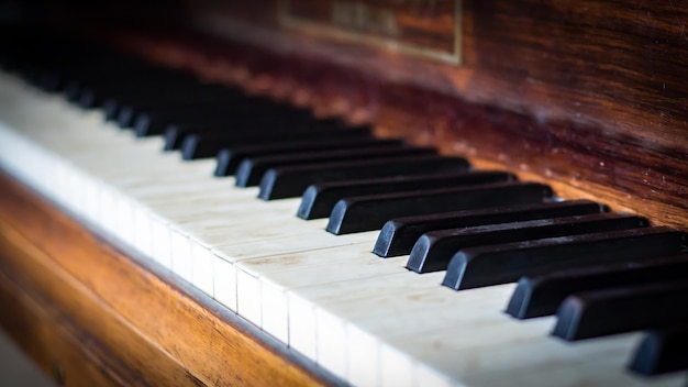Close-up van piano toetsen