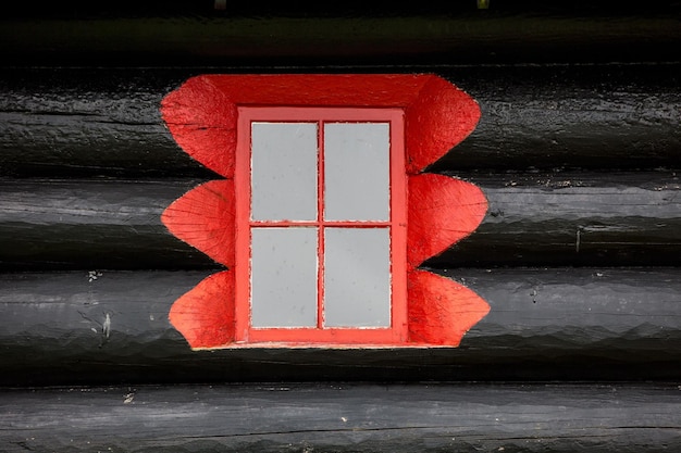 Foto close-up van rode deur met tekst