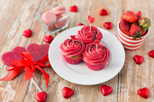 Close-up van rode snoepjes voor Valentijnsdag