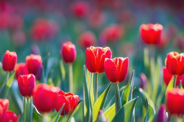 Close-up van rode tulpen