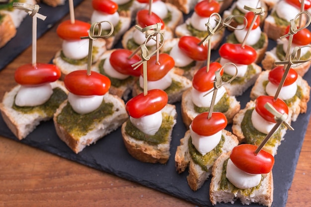 Close-up van smakelijke snacks