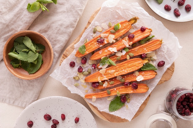 Foto close-up van snacks gemaakt van zoete aardappelen