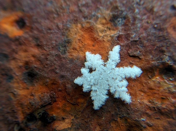 Foto close-up van sneeuw
