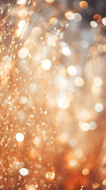 Close-up van Sparkling Christmas Tinsel met Soft Bokeh Lights AI gegenereerd