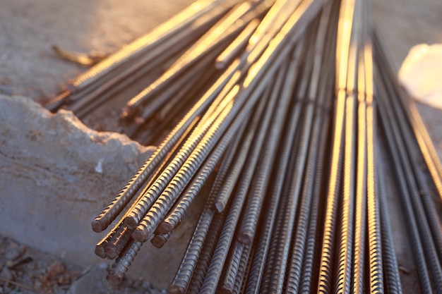 Close-up van stalen rebars