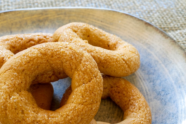 Close-up van suikerachtige roomkoekjes