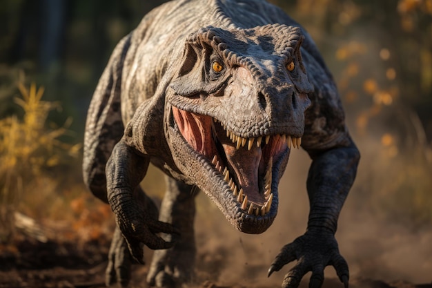 Close-up van Tarbosaurus Natuurlijk licht Generatieve AI