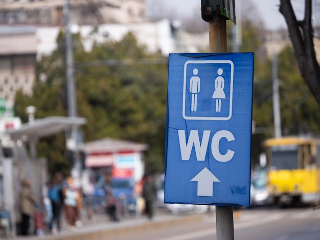 Close-up van toiletbord voor mannen en vrouwen