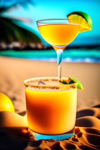 close-up van tropische cocktaildranken selectieve focus en details