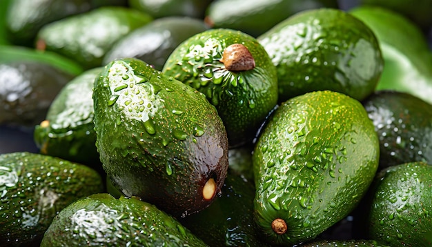 Close-up van veel natte avocado's Selectieve focus