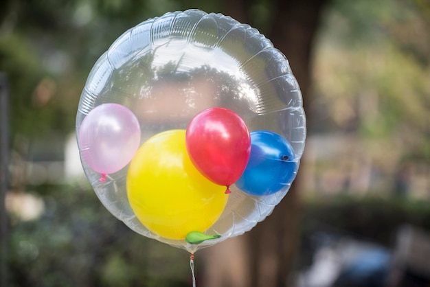 Foto close-up van veelkleurige ballonnen