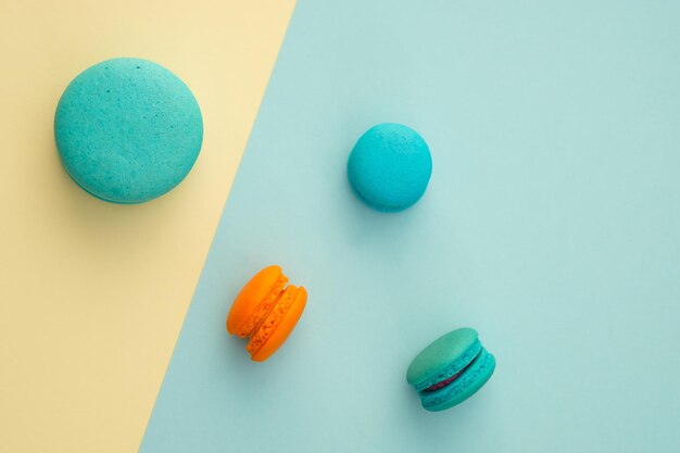 Close-up van veelkleurige macaroons