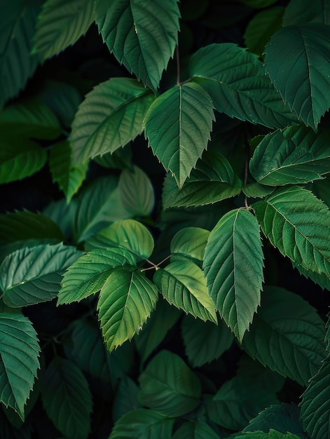 Foto close-up van verse groene bladeren natuurlijke schoonheid achtergrond textuur