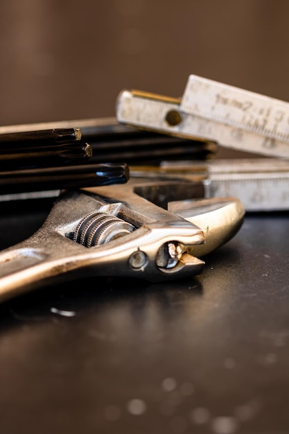 Foto close-up van voorwerpen op tafel