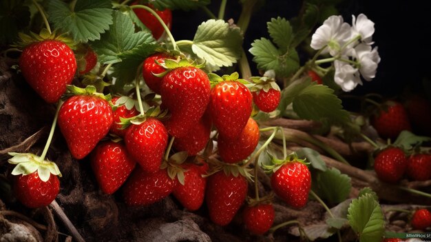 close-up van vrouwelijke handen met rijpe verse aardbeien