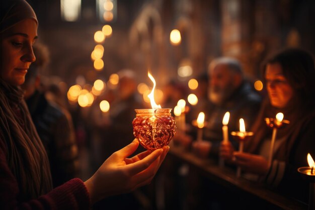 Close-up van was kaarsen in de orthodoxe christelijke kerk