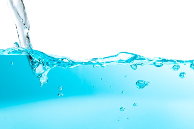 Close-up van water tegen een witte achtergrond