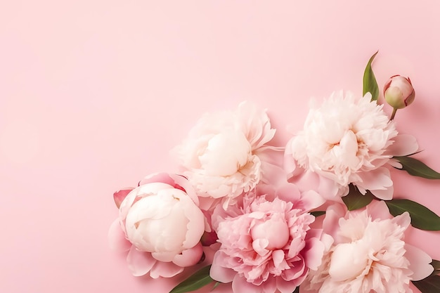 Foto close-up van witte bloemen tegen een roze achtergrond