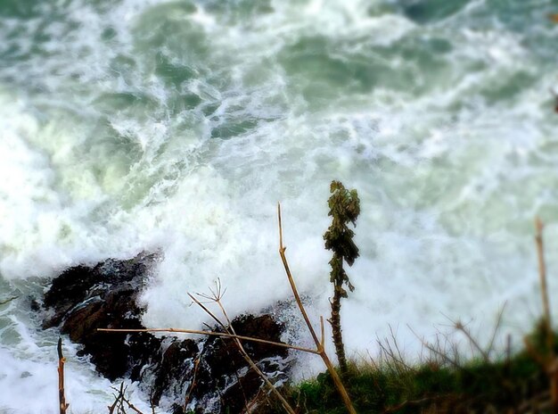 Foto close-up van zeegolven