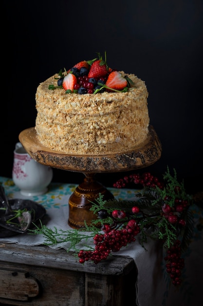 Close-up van zelfgemaakte heerlijke cake