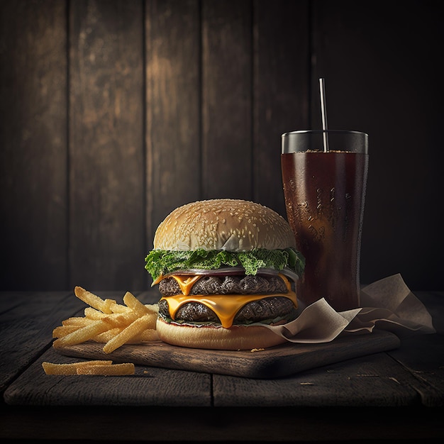 Close-up van zelfgemaakte smakelijke hamburgers op houten tafel