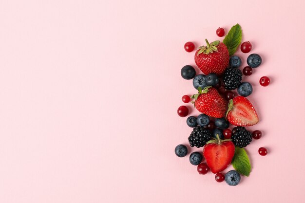 Close up on various fresh berries