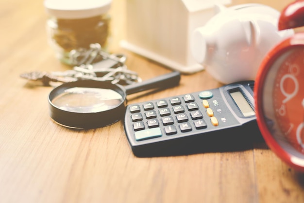 Close-up of various objects on table