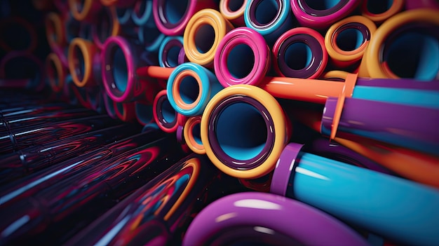 A close up of various pipes and tubes