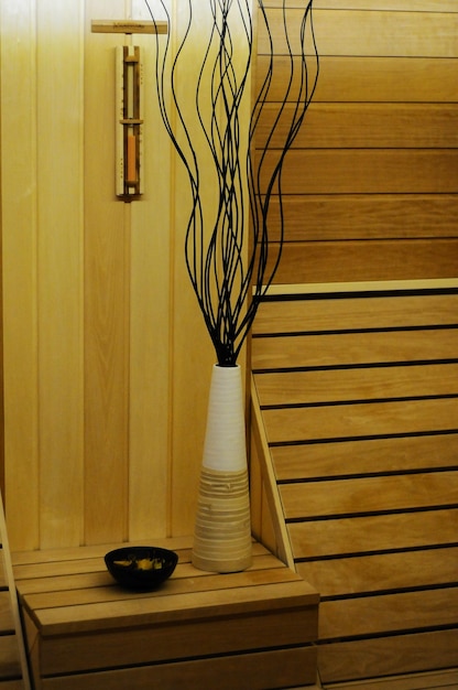 Close-up of vase on table at home