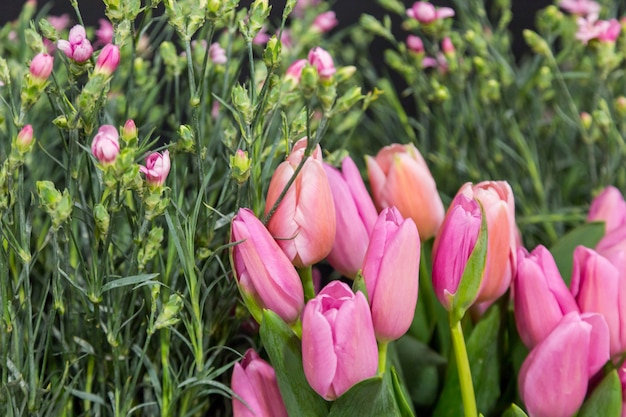 Close-up veel bloemen voor boeket