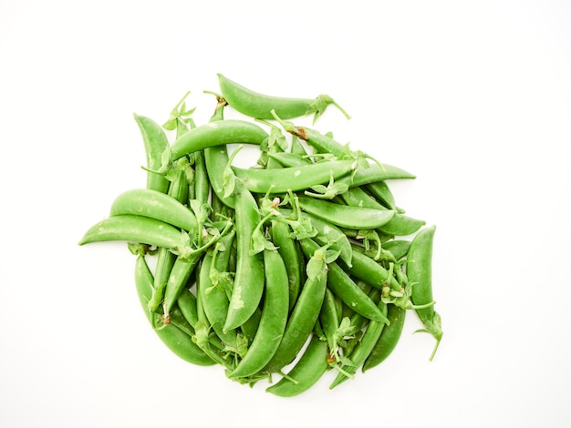 白い背景上の野菜のクローズアップ