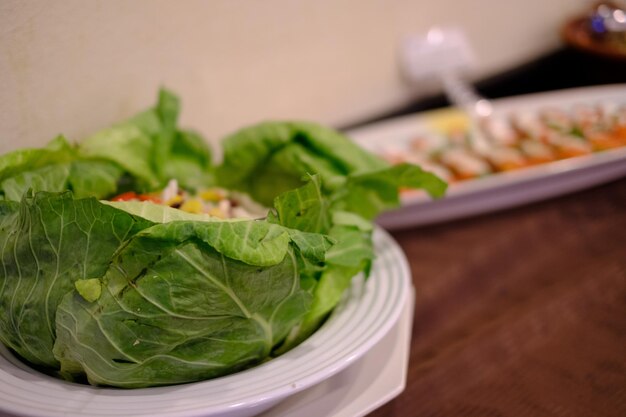 Close-up of vegetables in bowl on table