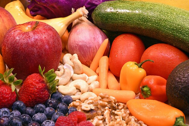 Close-up of vegetables and fruits